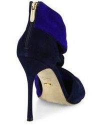 Sergio Rossi Divine Twisted Suede Point Toe Pumps