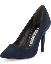 Charles David Donnie Suede Pointed Toe Pump Navy