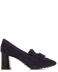 Tod's Gomma Fringed Suede Pumps