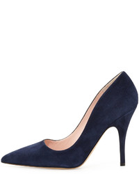 Kate Spade New York Licorice Suede Pointed Toe Pump Navy
