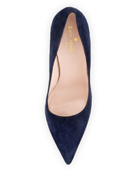 Kate Spade New York Licorice Suede Pointed Toe Pump Navy
