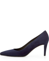 Stuart Weitzman Pinot Suede Pointed Toe Pump Nice Blue