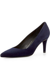 Stuart Weitzman Pinot Suede Pointed Toe Pump Nice Blue