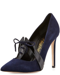 Pointed Toe Loafer Pump Navy