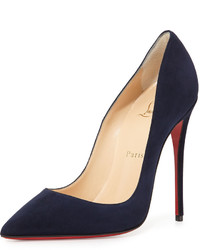 Christian Louboutin So Kate Suede 120mm Red Sole Pump Navy
