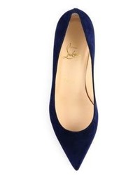 Christian Louboutin Suede Point Toe Wedge Pumps