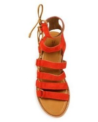 Frye Blair Side Lace Up Suede Sandals
