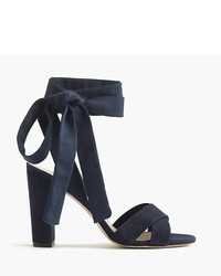 J.Crew Suede Sandals With Ankle Wraps