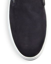Tod's Mix Media Slip On Sneakers With Rubber Sole