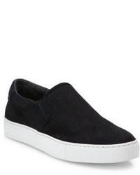 To Boot New York Stewart Suede Leather Perforated Slip On Sneakers