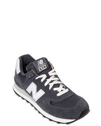 New Balance 574 Faux Suede Mesh Sneakers