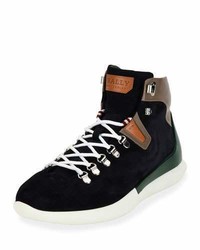 Bally Avyd Suede Hybrid Hiker Sneaker Navy Bluegreenbrown