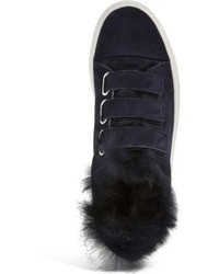 Rachel Zoe Boe Genuine Rabbit Fur Shearling Lined Platform Sneaker