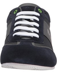 Hugo Boss Boss Lighter Low Coated Canvas Suede Sneaker By Boss Green Shoes