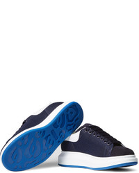 Alexander McQueen Exaggerated Sole Mesh Leather And Suede Sneakers