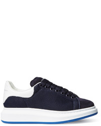 Alexander McQueen Exaggerated Sole Mesh Leather And Suede Sneakers