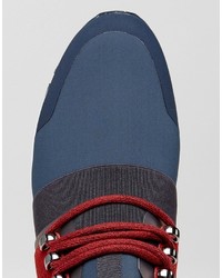 Hugo Boss Hugo By Neoprene Suede And Elastic Detail Sneakers Blue