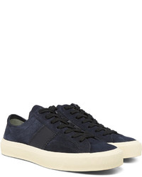 Tom Ford Leather Trimmed Suede Sneakers
