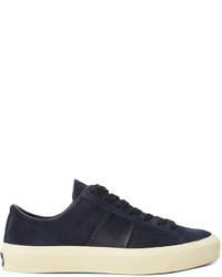 Tom Ford Leather Trimmed Suede Sneakers