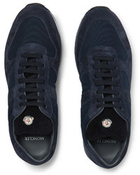 Moncler New Montego Shearling Lined Suede And Shell Sneakers