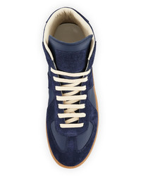 Maison Margiela Replica Mid Top Leather Suede Sneakers