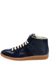 Maison Margiela Replica Mid Top Leather Suede Sneakers