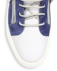 Giuseppe Zanotti Spiked Leather Suede Mid Top Sneakers