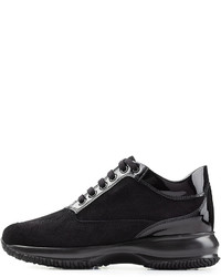 Hogan Suede And Patent Leather Platform Sneakers