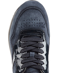Hogan Suede And Patent Leather Platform Sneakers
