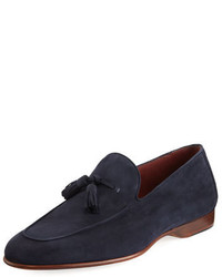 Magnanni For Neiman Marcus Suede Tassel Loafer