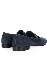 Sergio Rossi Leather Tassel Suede Loafers