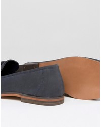 Asos Loafers In Woven Navy Suede With Tassel Detail