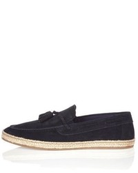 River Island Navy Suede Espadrille Loafers