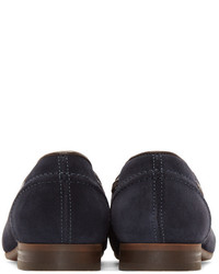 H By Hudson Navy Suede Pierre Loafers