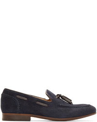 H By Hudson Navy Suede Pierre Loafers