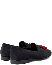 Burberry Prorsum Tasselled Suede Loafers