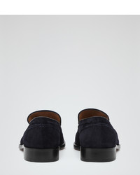 Reiss Punch Suede Tasselled Loafers