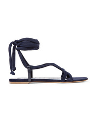 Gabriela Hearst Reeves Suede And Croc Effect Leather Sandals
