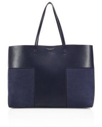Tory Burch Block T Leather Suede Tote