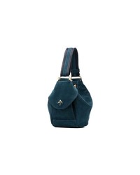 Manu Atelier Blue Fernweh Micro Suede Leather Bag