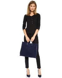 Tote Clare V Navy in Suede - 32374923