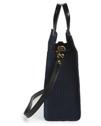 Clare Vivier Clare V Petite Simple Marine Rope Woven Suede Tote Blue