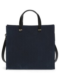 Clare Vivier Clare V Petite Simple Marine Rope Woven Suede Tote Blue