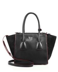 Prada Glace Calf Suede Mini Twin Pocket Tote