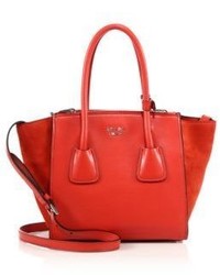 Prada Glace Calf Suede Mini Twin Pocket Tote