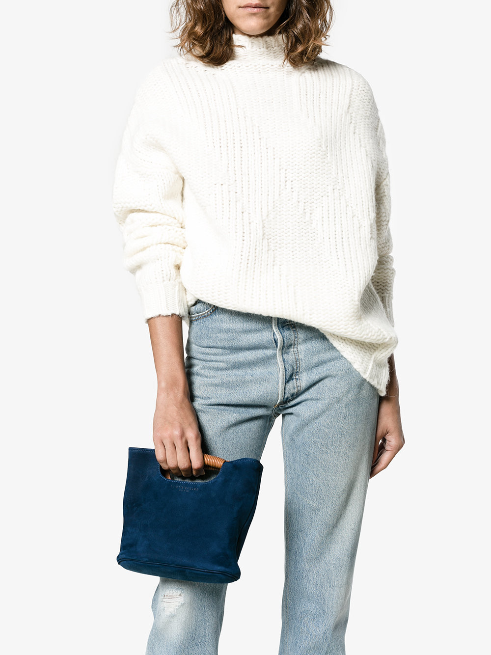 Simon Miller Navy Birch Mini Suede Tote Bag, $619 | farfetch.com