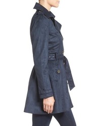 Jessica Simpson Faux Suede Belted Trench