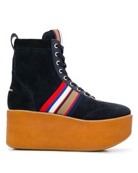 Tory Burch Striped Suede Platform Boots