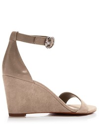 Tory Burch Ankle Strap Wedge Sandals Grant Suede