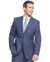 Perry Ellis Blue Sharkskin Slim Fit Suit